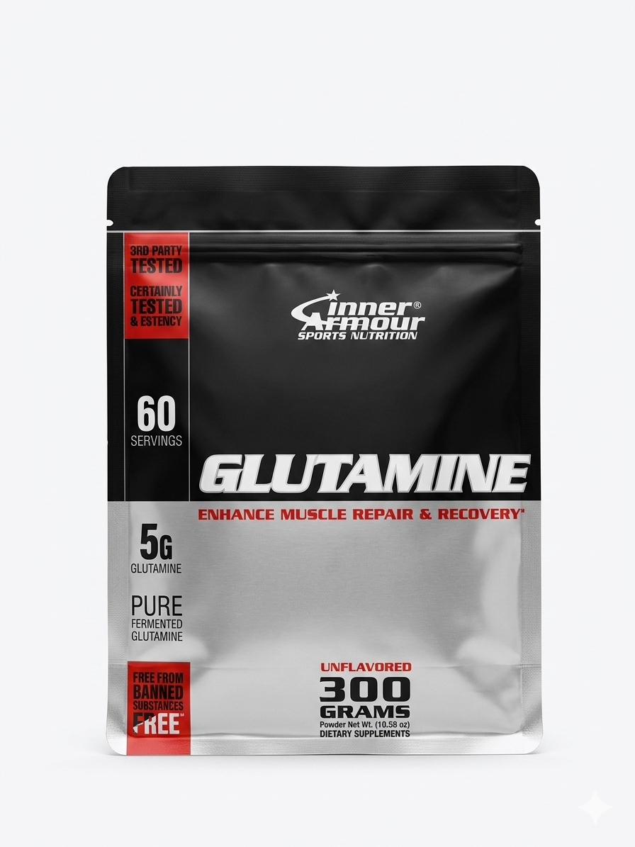 Inner Armour Glutamine – גלוטמין טהור להתאוששות ובניית שריר (300 גרם / 60 מנות)